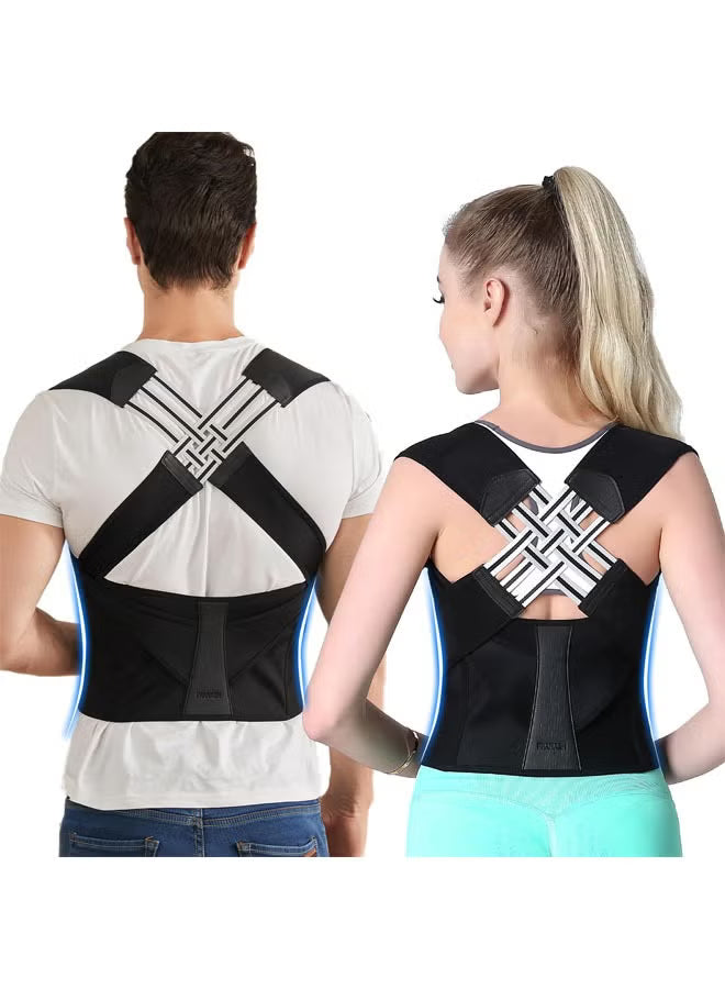 Back Brace Posture Corrector – Adjustable Shoulder & Spine Support for Pain Relief, Scoliosis & Body Alignment (Large)"