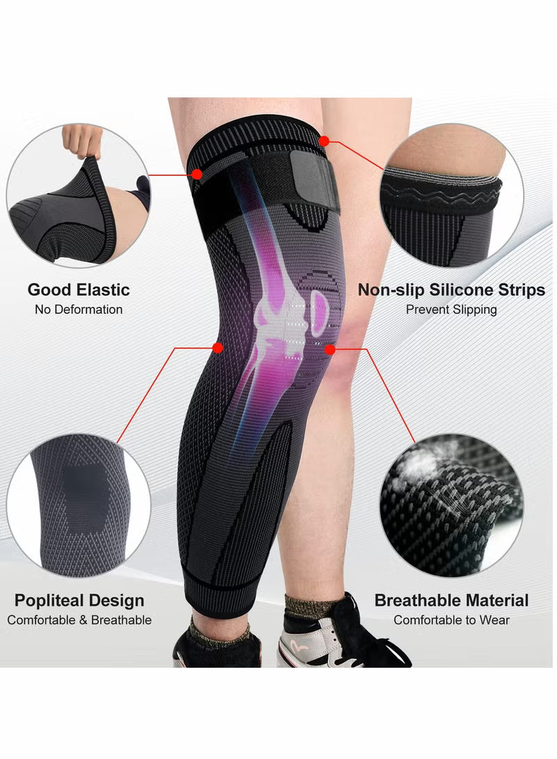 Pair of Leg Knee Support- Compression Sleeves –