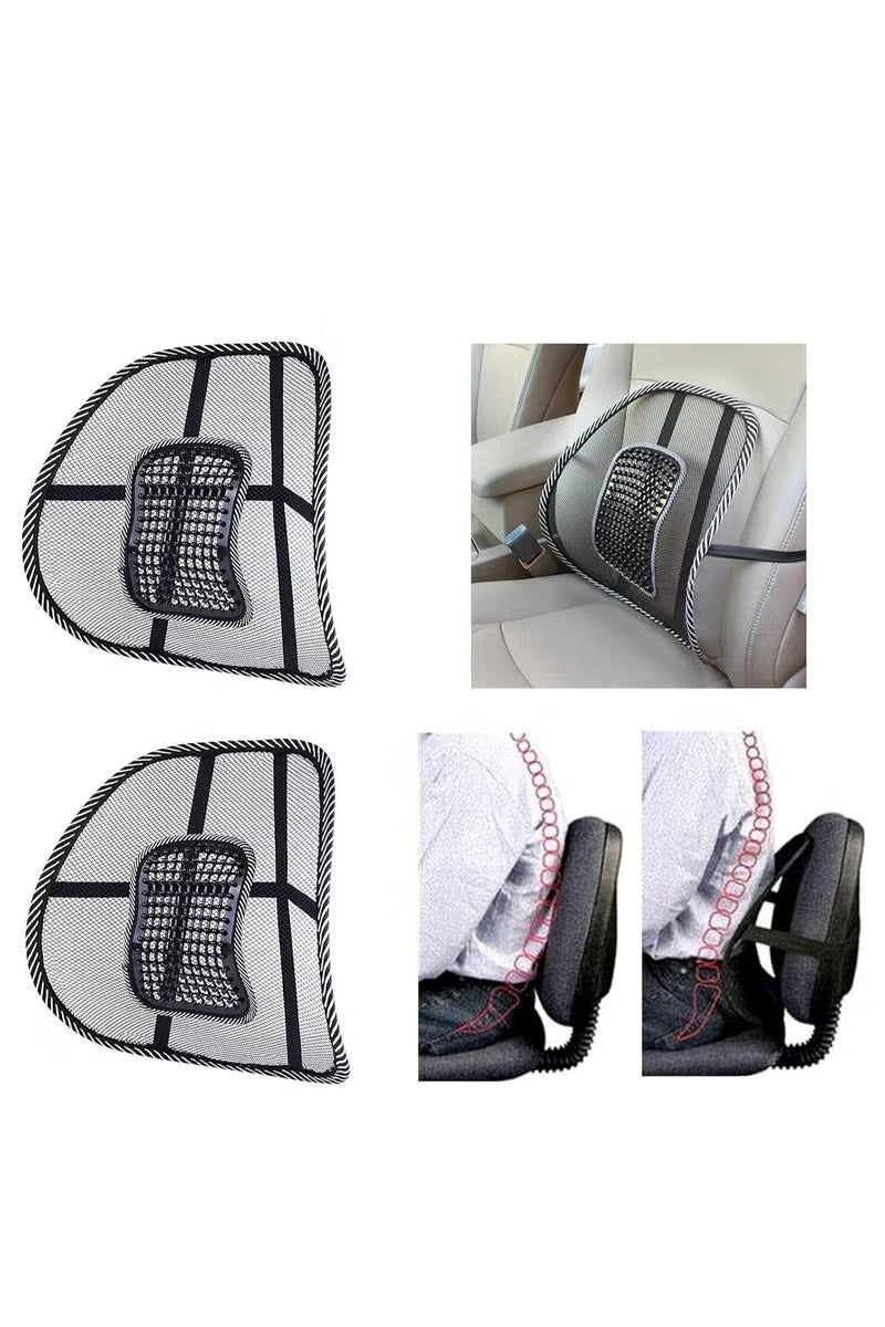 Mesh pillow for back and lumbar support.