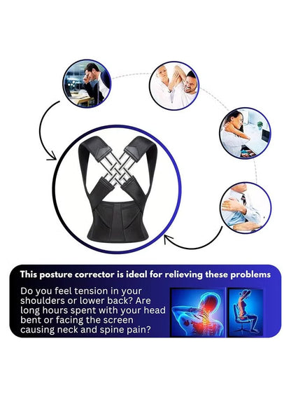 Back Brace Posture Corrector – Adjustable Shoulder & Spine Support for Pain Relief, Scoliosis & Body Alignment (Large)"
