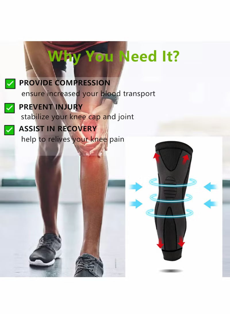 Pair of Leg Knee Support- Compression Sleeves –